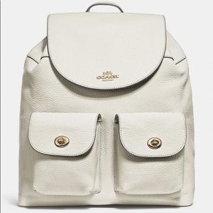 Coach Leather Billie White Chalk Backpack